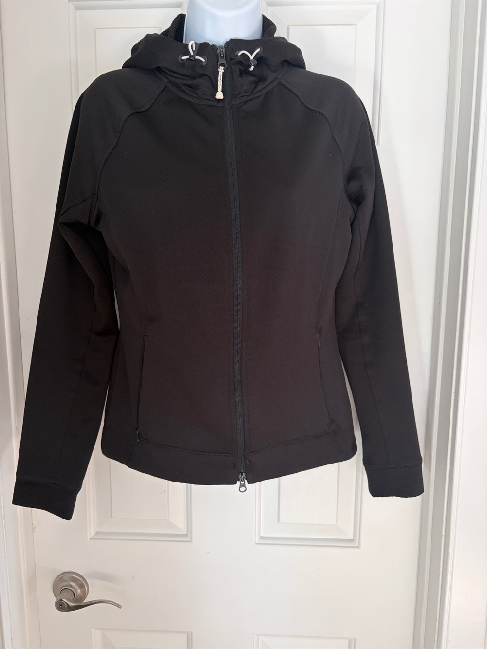 Black Hooded Zip-Up Jacket - Women